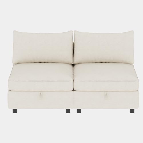 Oversized Modular Storage Sectional Sofa with Movable Ottomans and Seat, U-Shaped Chenille Upholstered Sofa Couch Z92590