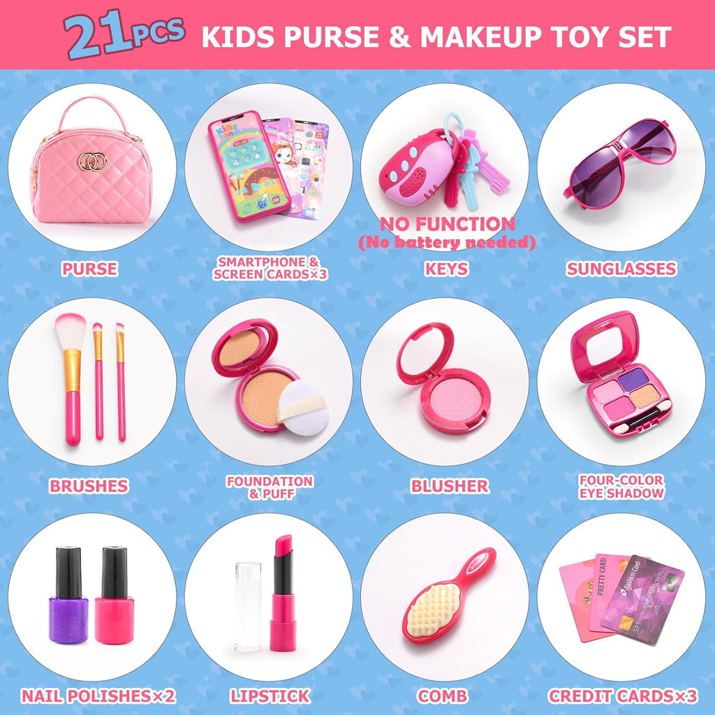 Pink Toddler Purse with Makeup Kits J3213