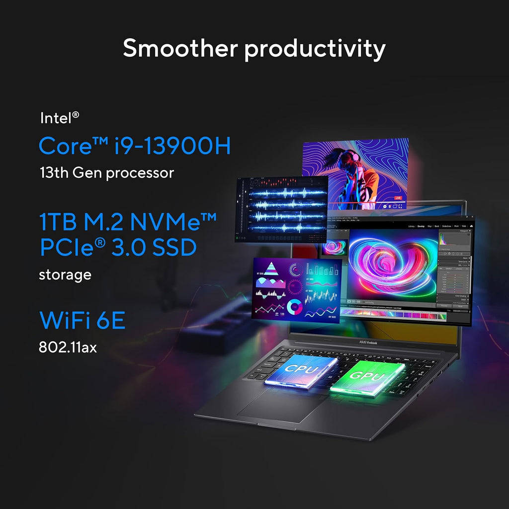 16” 3.2K 120Hz OLED Laptop, Intel Core i9-13900H, RTX 4050, 16GB RAM, 1TB SSD, Windows 11 Home, Indie Black N727634