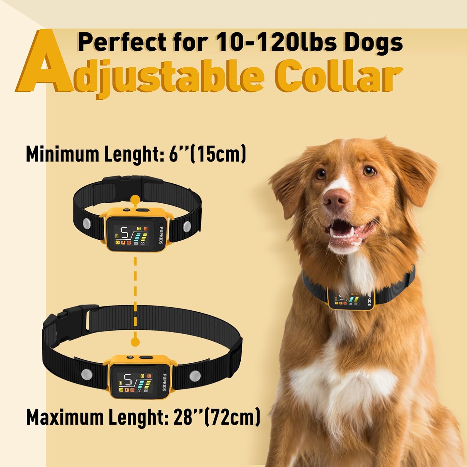 2 in1 No Shock & Safe Shock Bark Collar with 5 Sensitivities IPX7 Waterproof Rechargeable Anti-Barking Device D156063