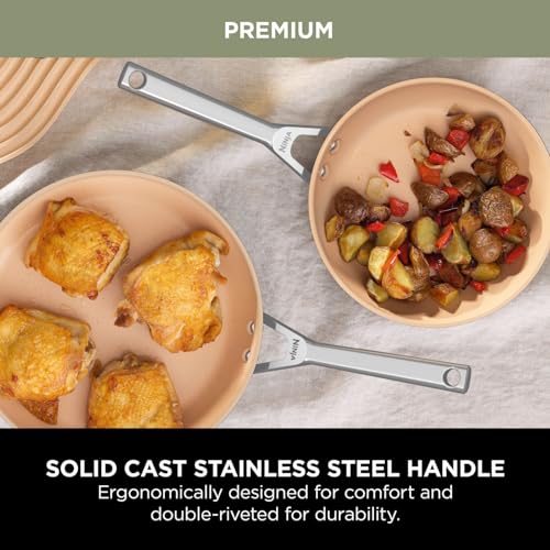 24cm Ceramic Non-Stick Frying Pan with Stainless Steel Handle Q150