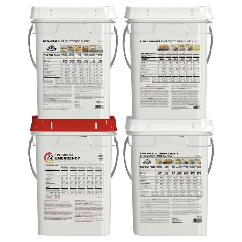 4-Pail Food Variety Kit with Survival Gear F9782
