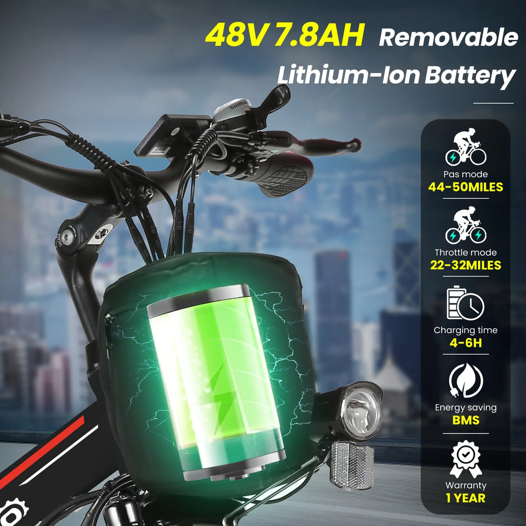 500W 26" 48V Full Suspension Folding Electric Bicycle Z600