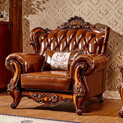 Leather Sofa with Pillows Stool H830