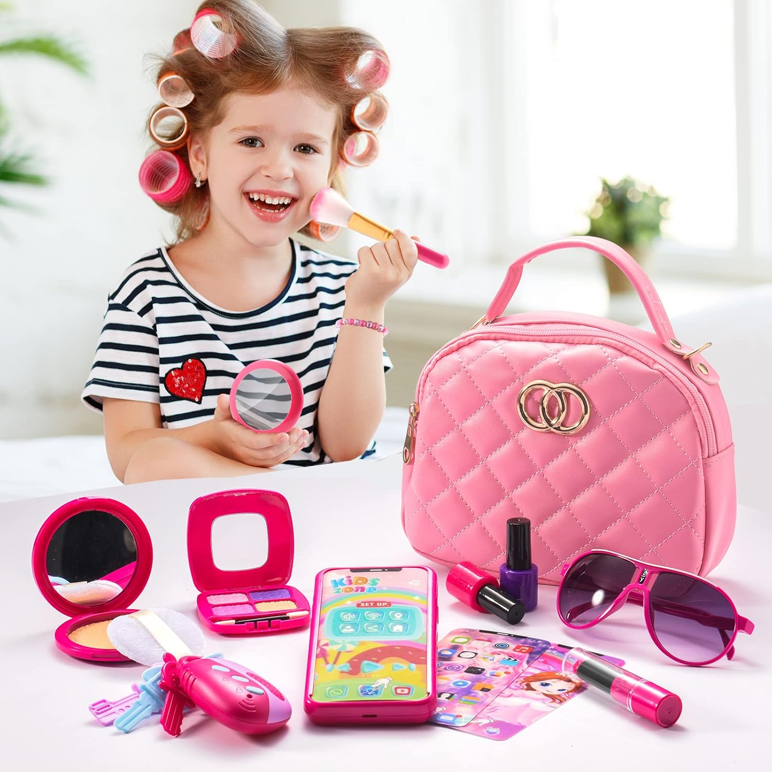 Pink Toddler Purse with Makeup Kits J3213