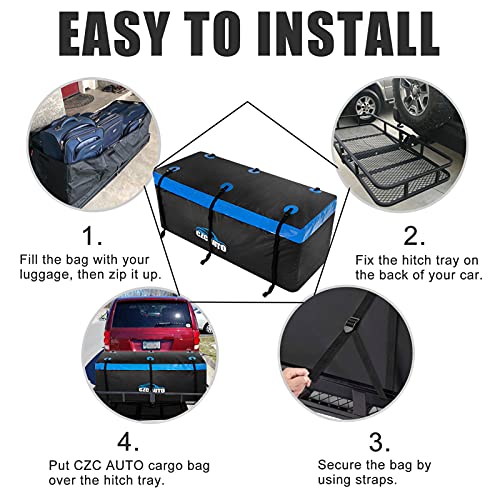 Blue 20 cu. ft Waterproof Hitch Cargo Carrier Bag B1540