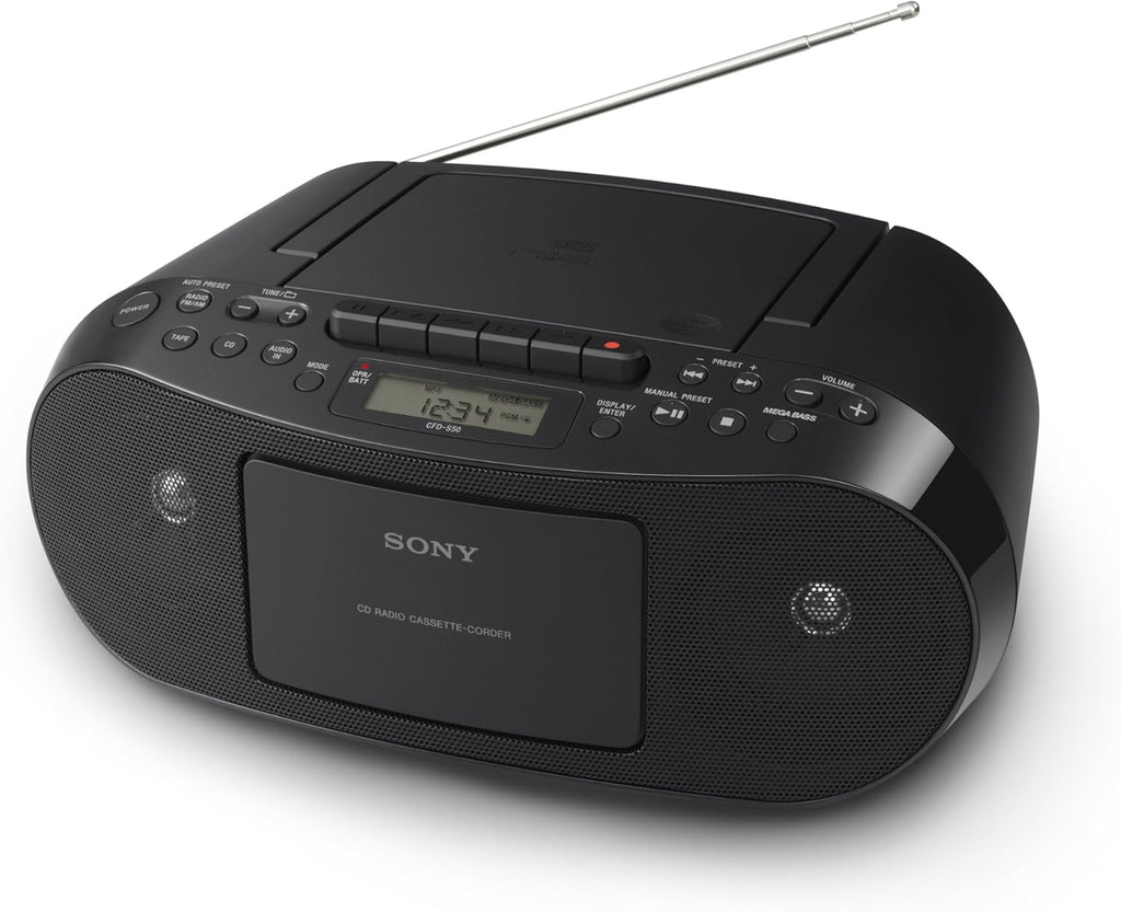 Portable CD Cassette AM/FM Radio Boombox E6500