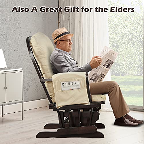 Beige Wood Glider and Ottoman Set F8961