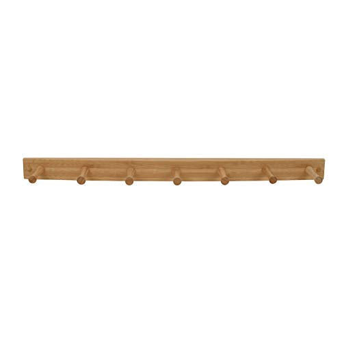 7-Hook Bamboo Wall-Mounted Hat Organizer & Coat Hanger W180