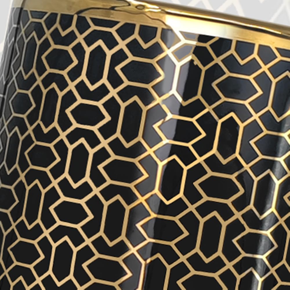 Black Gold Ceramic Umbrella Stand B325