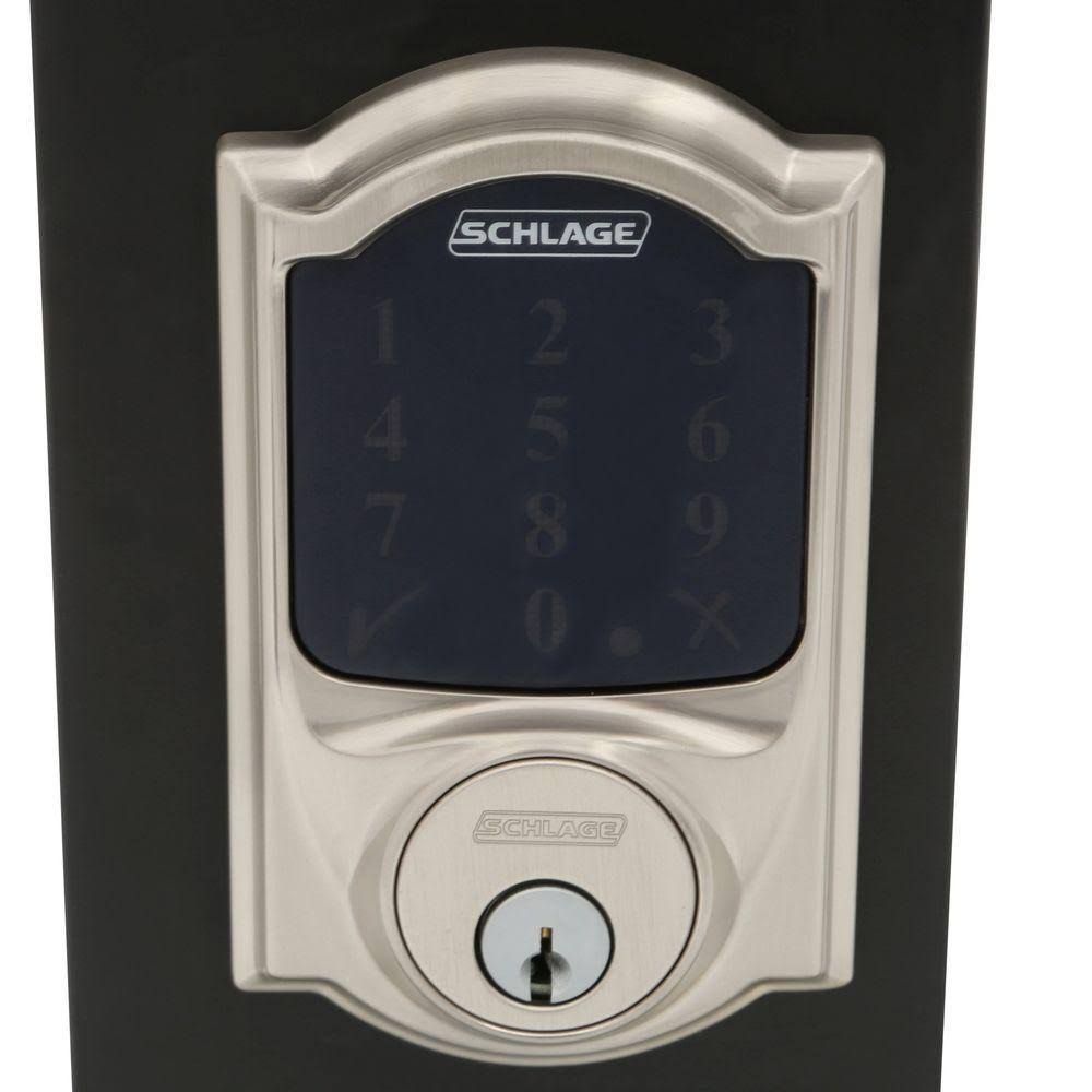 Satin Nickel Touchscreen Deadbolt with Alarm C26363