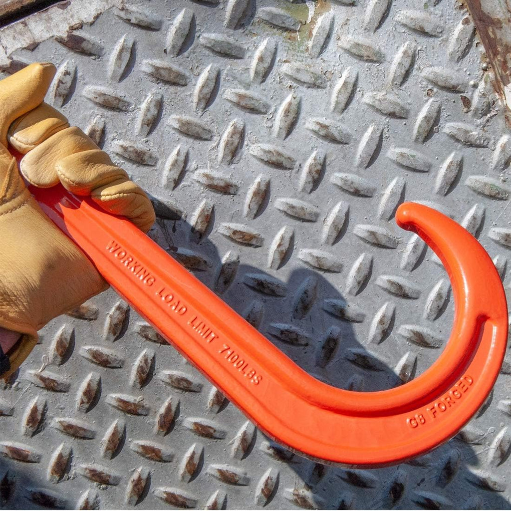 Grade 80 Alloy Tow Chain with Forged Long J Hook - 3/8 Inch x 6 Foot - 7,100 Pound Safe Working Load X30714