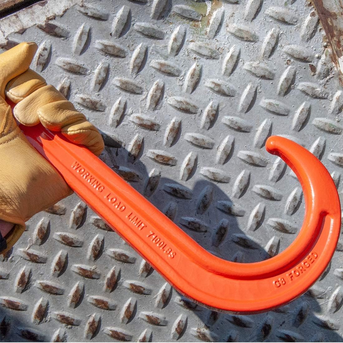 Grade 80 Alloy Tow Chain with Forged Long J Hook - 3/8 Inch x 6 Foot - 7,100 Pound Safe Working Load X30714