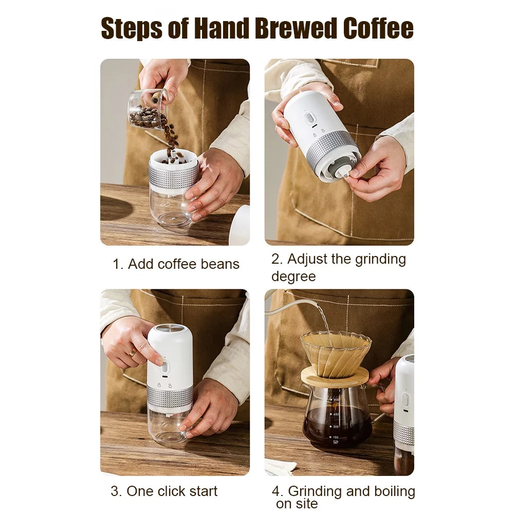 Portable Electric Burr Coffee Grinder with Ceramic Grinding Core D612