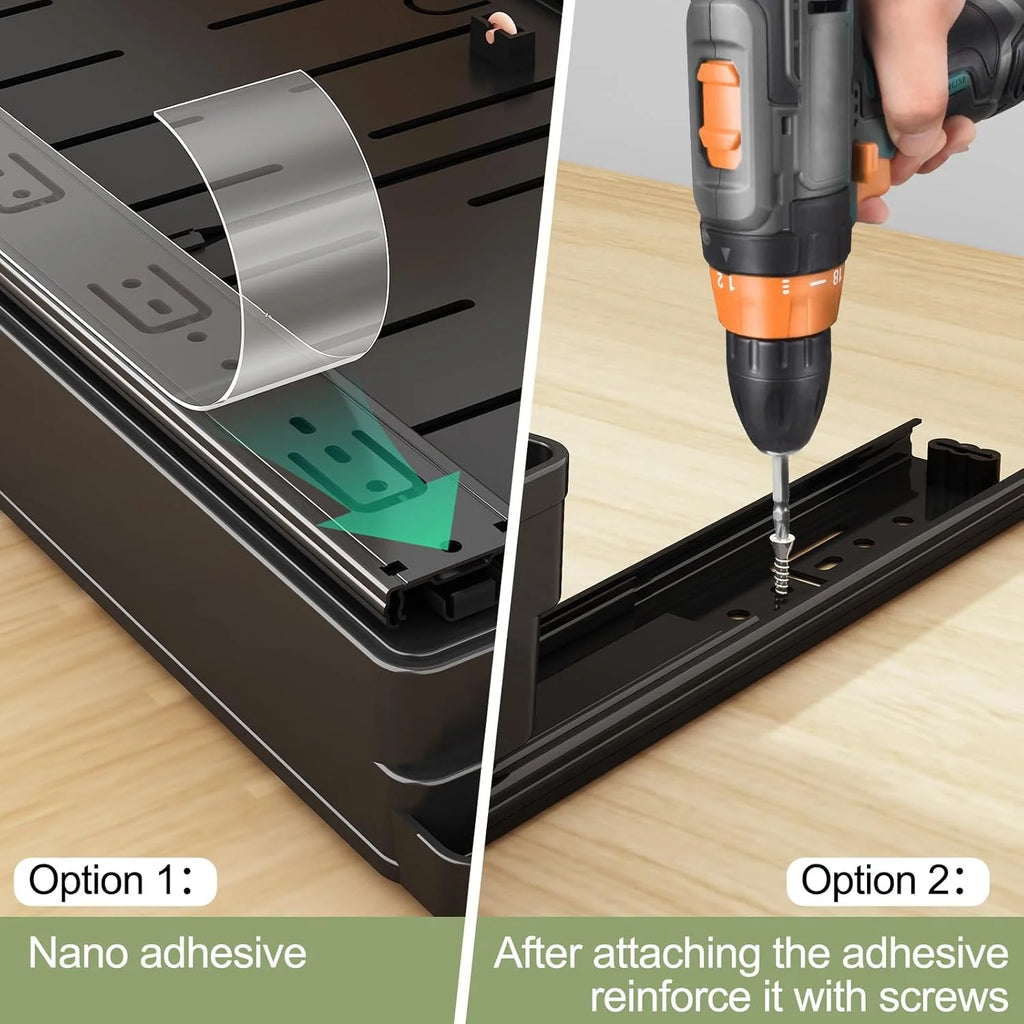 2 Pack Expandable Pull Out Cabinet Organizers (13''-19'') Black K516