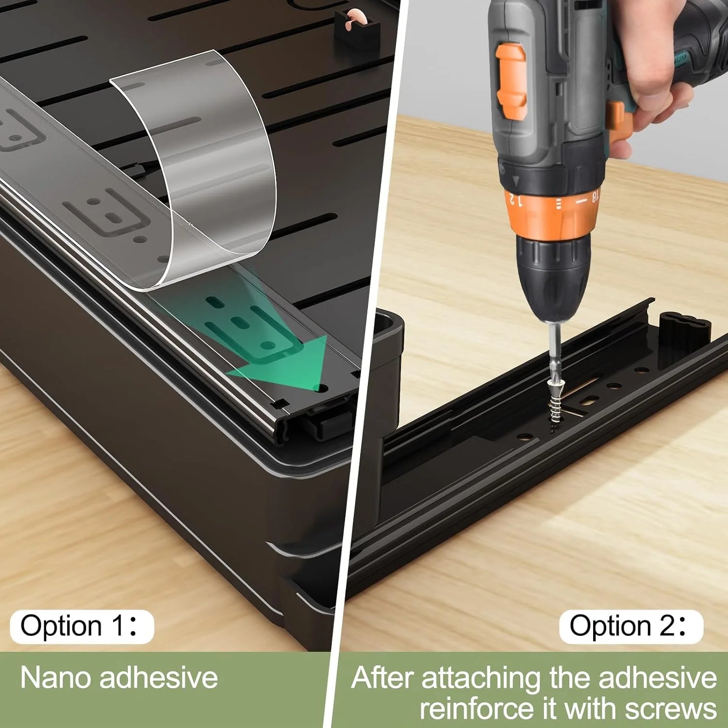 2 Pack Expandable Pull Out Cabinet Organizers (13''-19'') Black K516