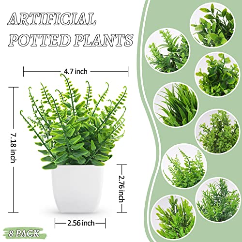 8 Packs Artificial Faux Potted Plants Y4105