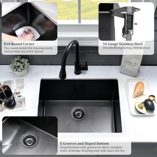 Stainless Steel Undermount Laundry Sink 23x18x13 16 Gauge Single Bowl B3910