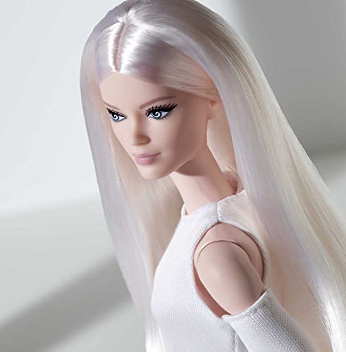 Barbie Looks Doll (Tall, Blonde) Fully Posable Fashion Doll Wearing White Dress & Platform Boots K23650