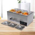600W 110V 6 Pots Pans Commercial Stainless Steel Food Warmer J656096