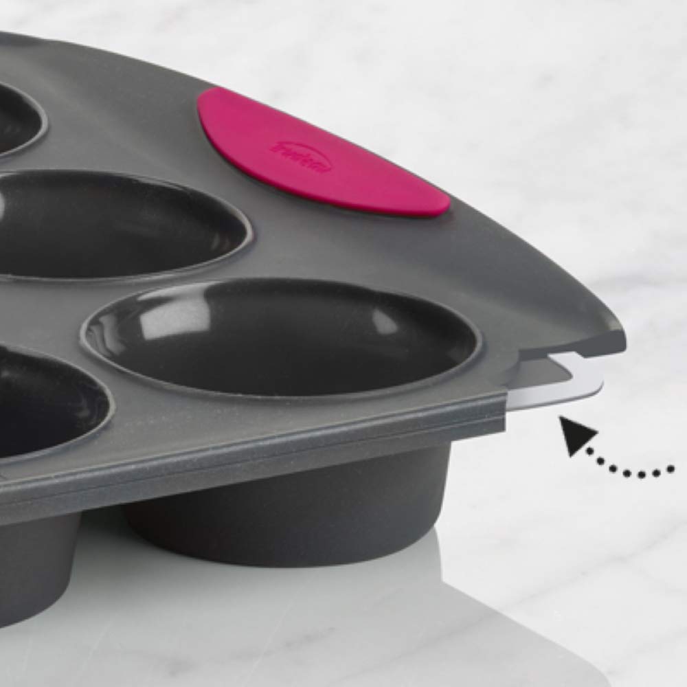White Confetti 6 Cup Jumbo Muffin Pan Silicone Bakeware P16924