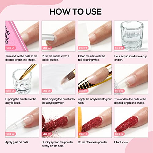 Acrylic Nail Kit with Drill and UV Light Acrylic Powder Nail Art Starter Kit A4761