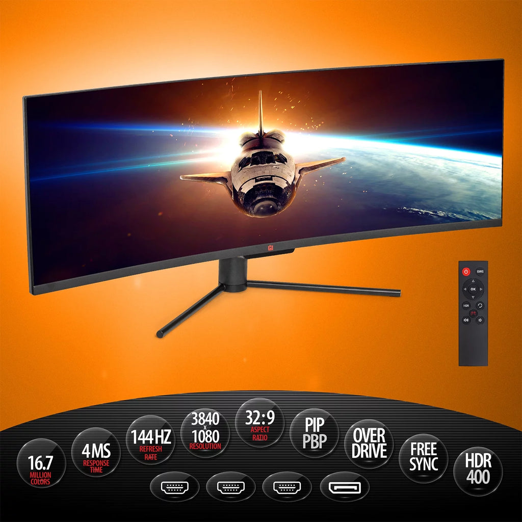 49" Curved Ultrawide E-LED Gaming Monitor, 32:9 Aspect Ratio, 3840x1080 Resolution, 144Hz Refresh Rate P222371