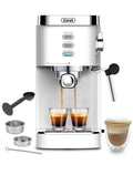 White 20 Bar Automatic Espresso Coffee Maker with Milk Frother Wand E665307