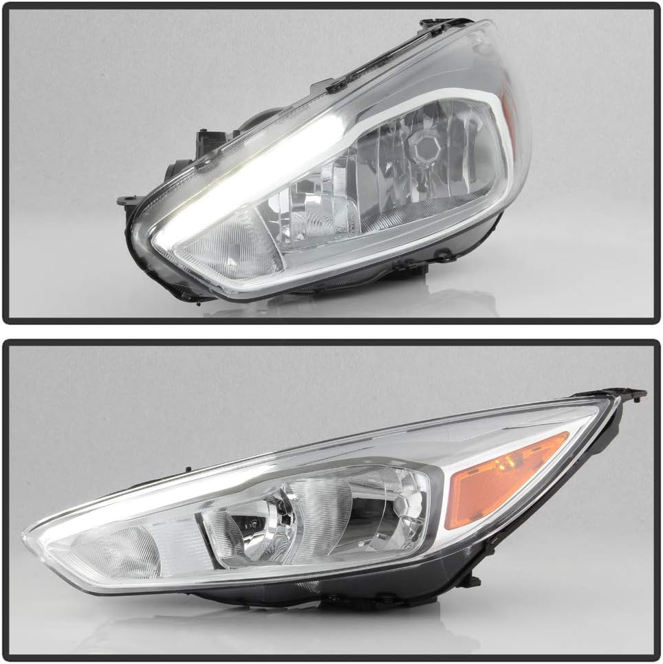 Chrome Housing Headlights Headlamps Assembly Pair Y456