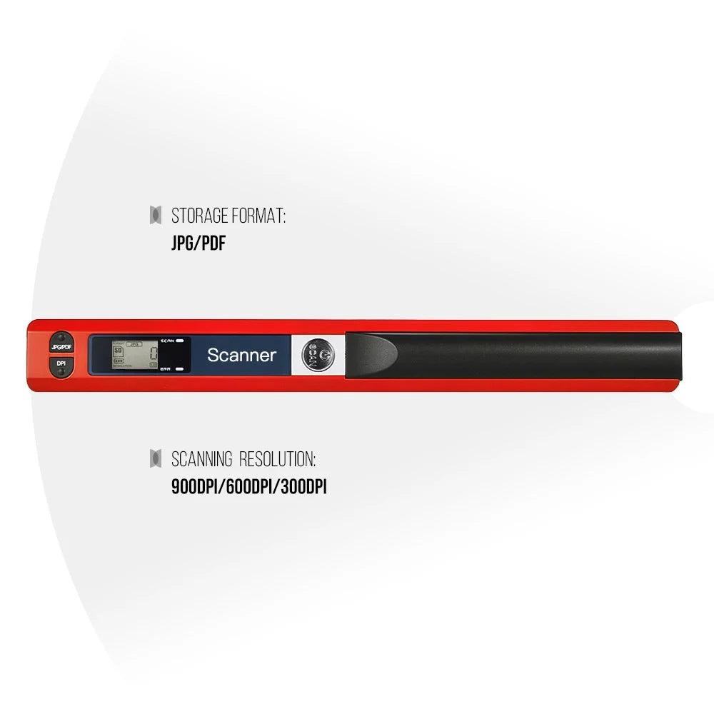 Portable Handheld Wireless Scanner A4 Size 900DPI LCD Display with 8GB TF Card S86912