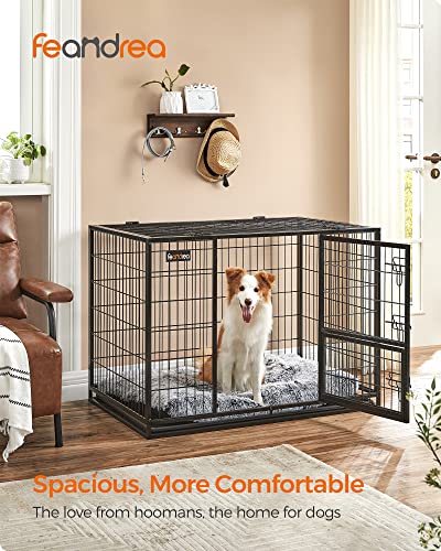 Black Metal Dog Crate with Removable Tray, 36.4 x 22.6 x 25.2 Inches Q636546