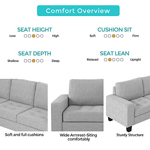 Light Grey L-Shape Sectional Sofa with Storage Ottoman E620530