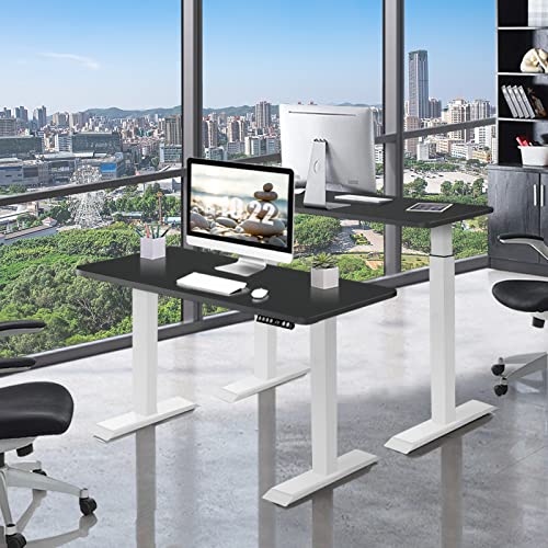 55" x 28" Height Adjustable Electric Standing Desk with Solid One-Piece Desktop L483461