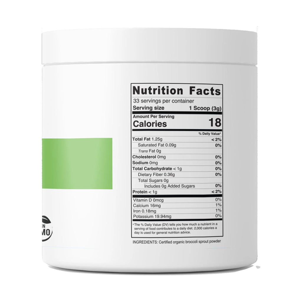Organic Broccoli Sprout Powder, Non GMO, Gluten Free, 33 Servings C74252