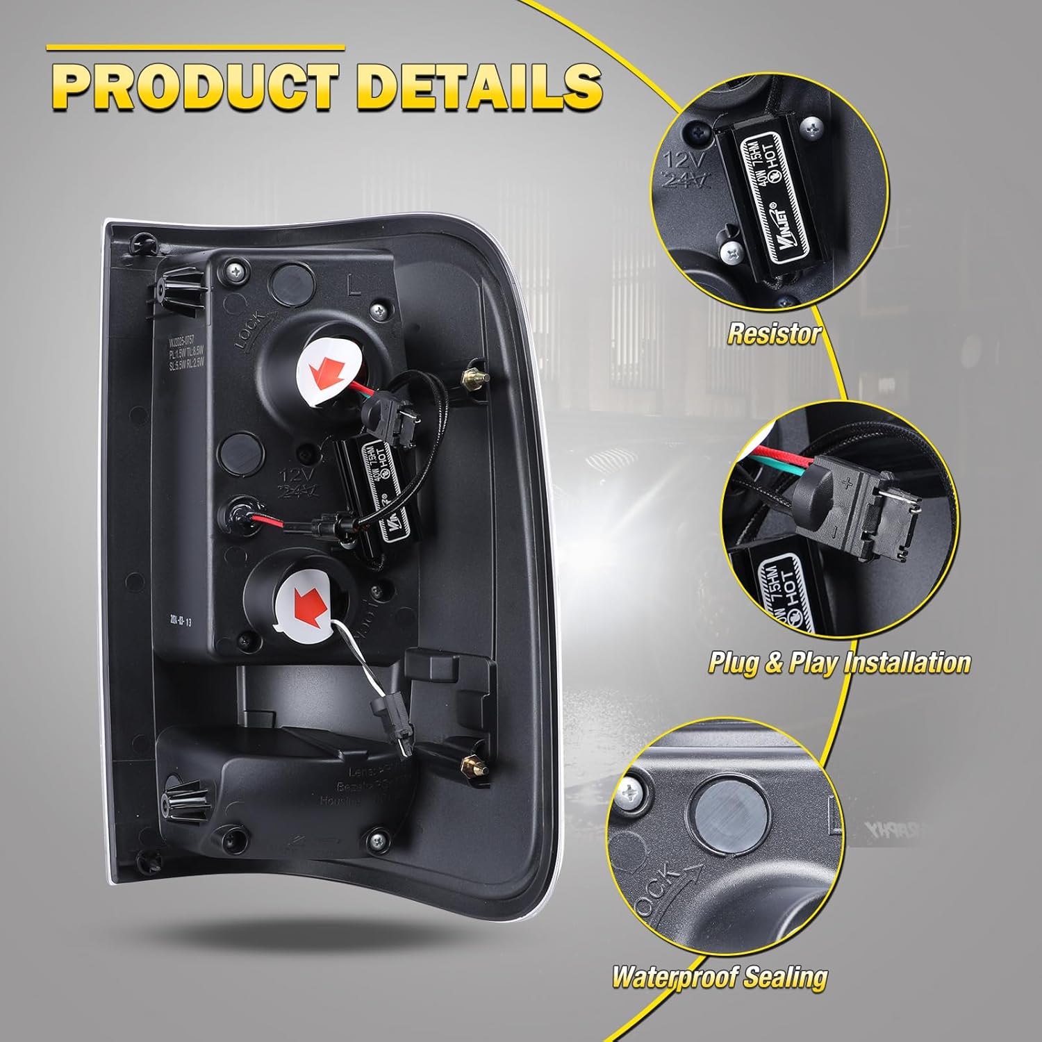 Black Smoke Lens LED Taillights 1 Pair M987