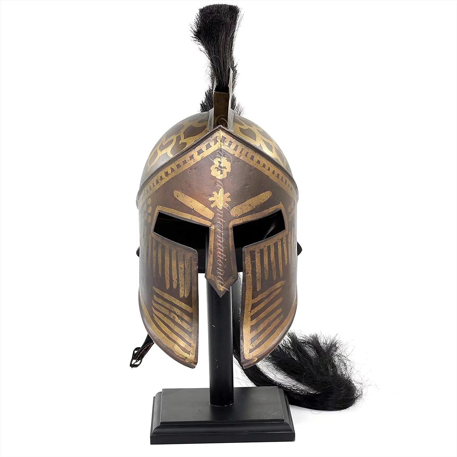 Antique Medieval Era Warrior Helmet with Black Display Stand X5564