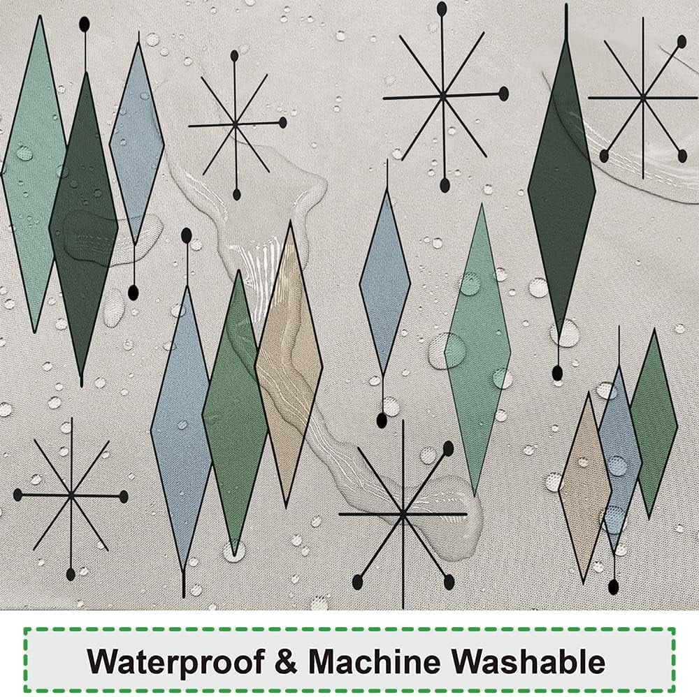 72x72 Inches Shower Curtain Set with 12 Hooks W558158