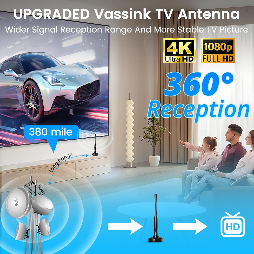 TV Antenna Indoor, 16.5FT Coax Cable O2343