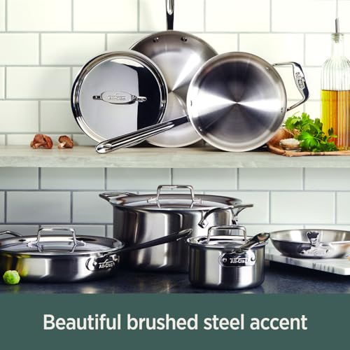 5-Ply Brushed Stainless Steel Fry Pan 8 Inch L370127