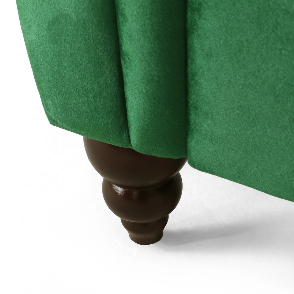 Emerald Fabric Tufted Chaise Lounge J158934