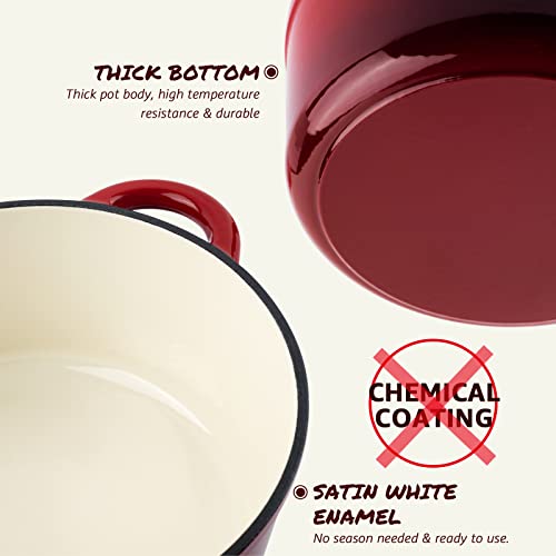 5.5QT Enameled Cast Iron Dutch Oven with Lid C209452