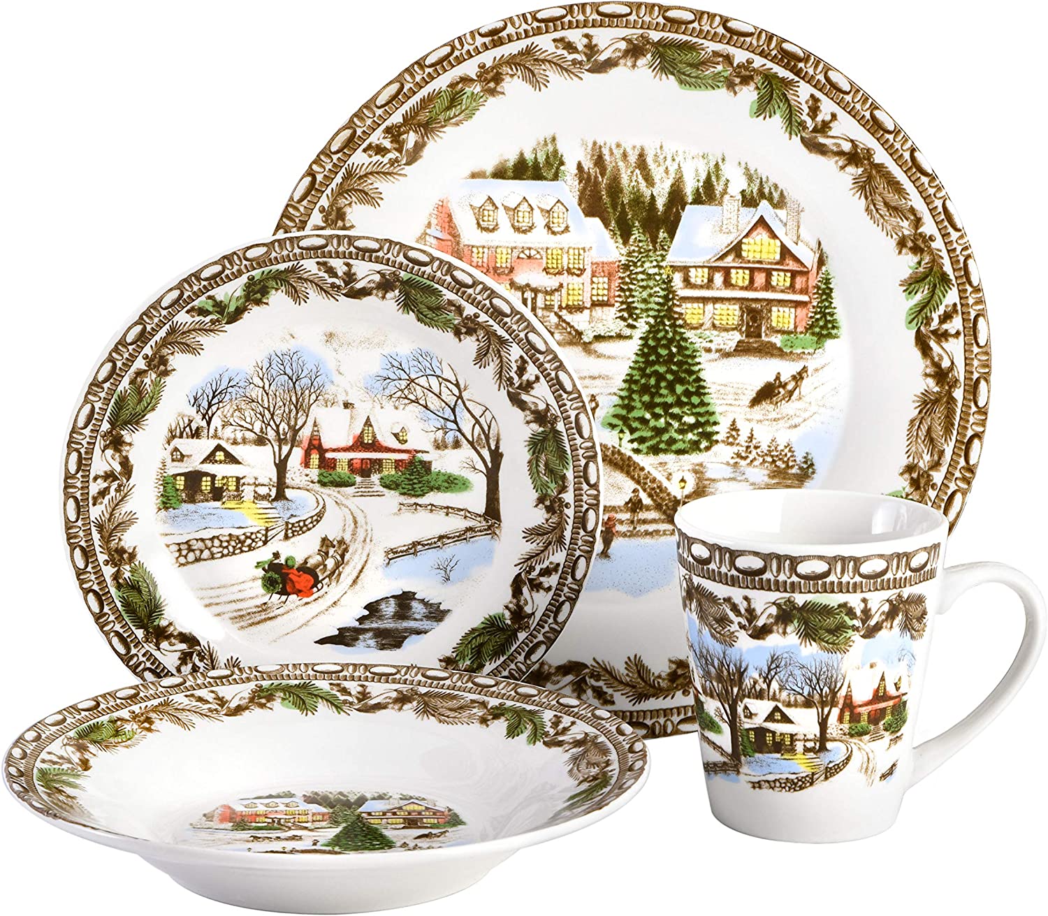 16 Piece Multicolor Dinnerware Set B9388