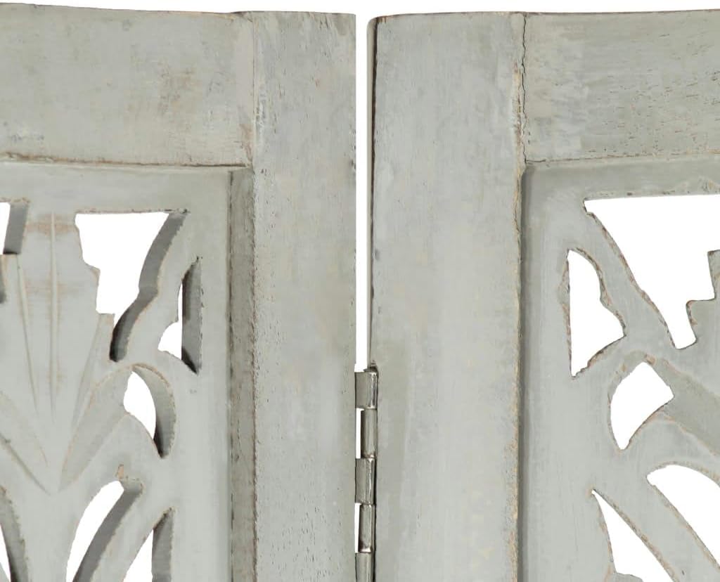 Gray 3-Panel Solid Wood Room Divider G72712