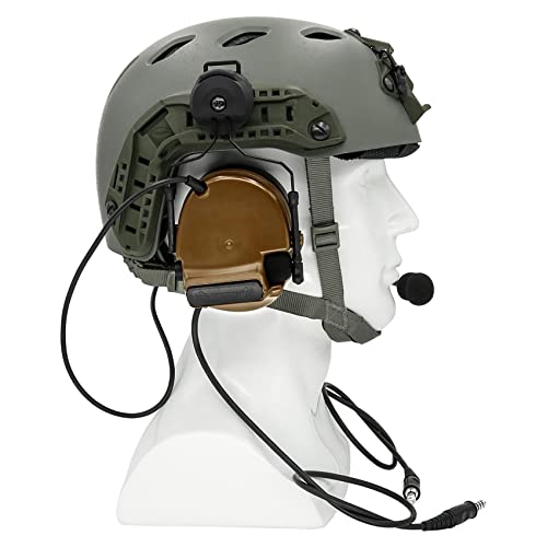 Tactical Headset with ARC Helmet Rail Mount and PTT Adapter Kenwood Plug L419