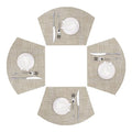 Round Table Placemats Set of 4 Non Slip Heat Resistant Woven Vinyl Metallic Golden Table Mats V24586