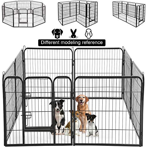 8 Panels 40 Inches Dog Playpen with Door V1237