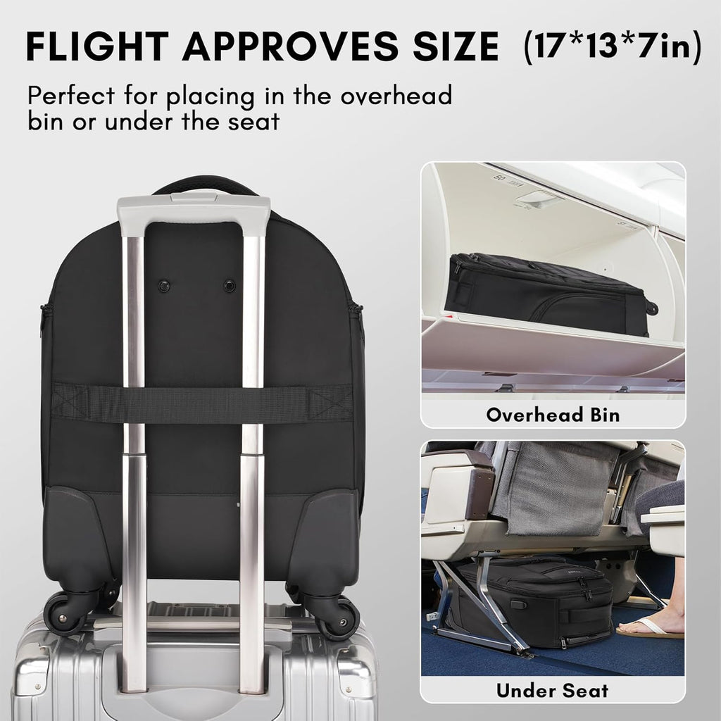 16 Inch Water Resistant Underseat Carry On Luggage with Spinner Wheels N95730