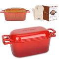 3.6QT Oval Enameled Cast Iron Dutch Oven with Lid X210
