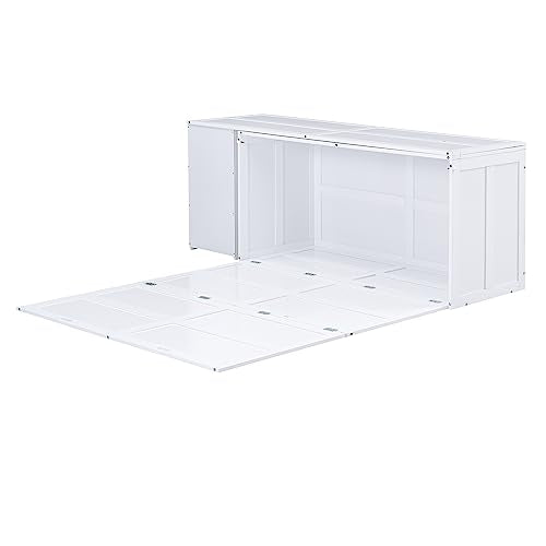 Grey Queen Size Murphy Bed with Storage Shelves Q9436