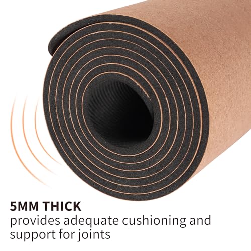 Cork Yoga Mat Non Slip Thick 72" x 24" x 5mm I21445